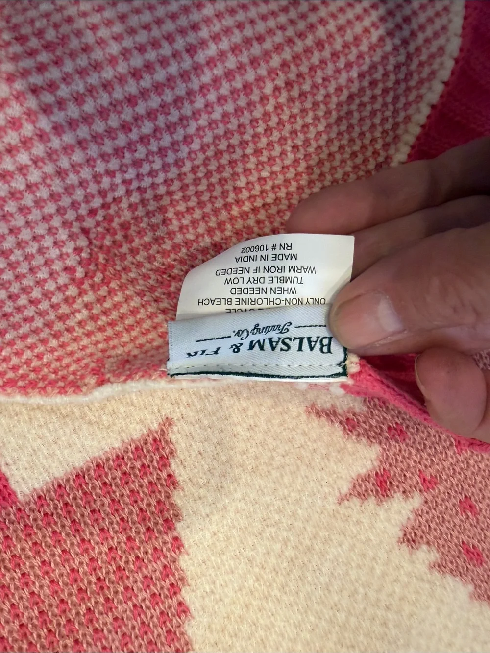 Balsam & Fir Pink Tree Pattern Holiday Throw Blanket Christmas soft NWT